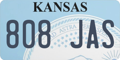 KS license plate 808JAS