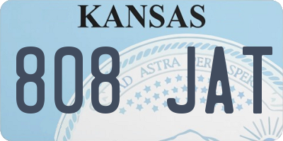 KS license plate 808JAT