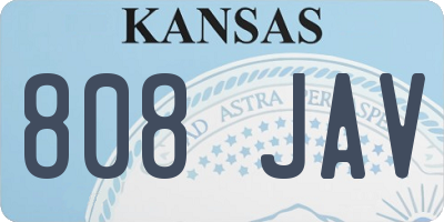 KS license plate 808JAV