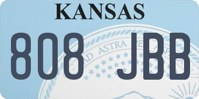 KS license plate 808JBB