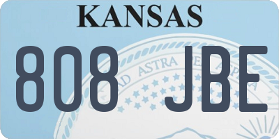 KS license plate 808JBE