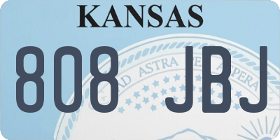 KS license plate 808JBJ