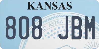KS license plate 808JBM