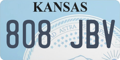 KS license plate 808JBV