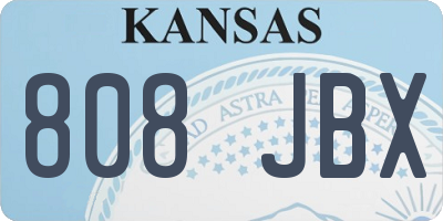 KS license plate 808JBX