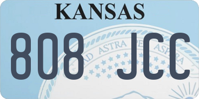 KS license plate 808JCC