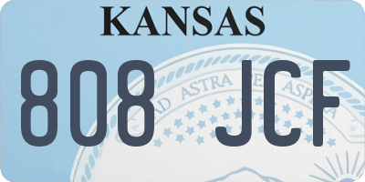 KS license plate 808JCF
