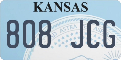 KS license plate 808JCG