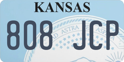 KS license plate 808JCP