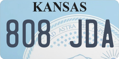 KS license plate 808JDA