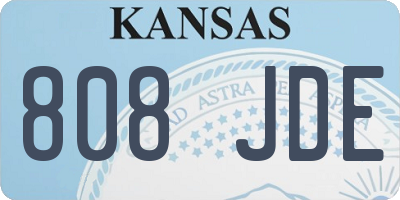 KS license plate 808JDE
