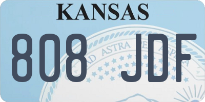 KS license plate 808JDF