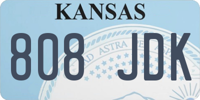 KS license plate 808JDK