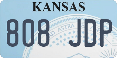 KS license plate 808JDP