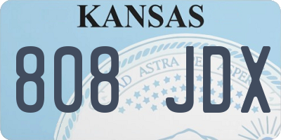 KS license plate 808JDX