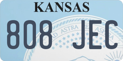 KS license plate 808JEC