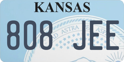 KS license plate 808JEE