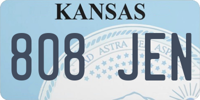 KS license plate 808JEN