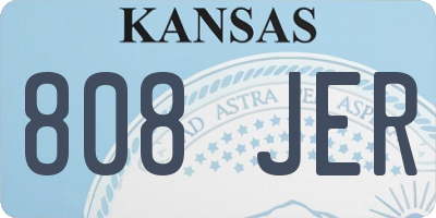 KS license plate 808JER