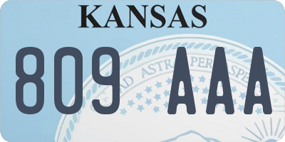 KS license plate 809AAA