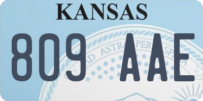 KS license plate 809AAE