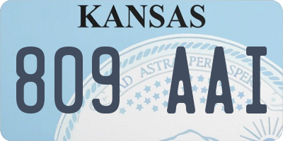 KS license plate 809AAI