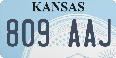 KS license plate 809AAJ