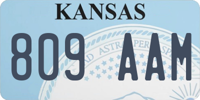 KS license plate 809AAM