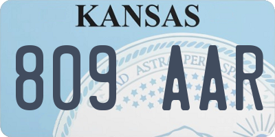 KS license plate 809AAR