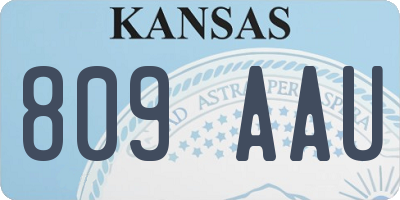 KS license plate 809AAU