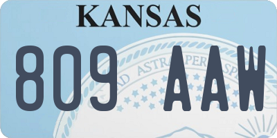 KS license plate 809AAW