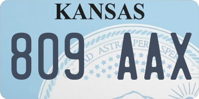KS license plate 809AAX