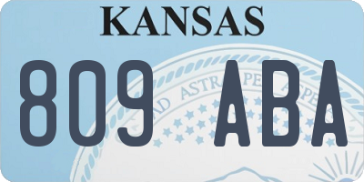 KS license plate 809ABA