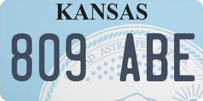KS license plate 809ABE