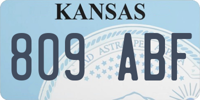 KS license plate 809ABF