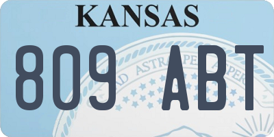 KS license plate 809ABT