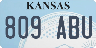 KS license plate 809ABU