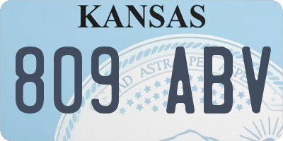 KS license plate 809ABV