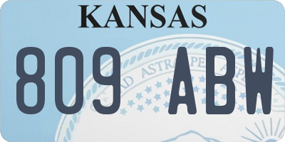 KS license plate 809ABW