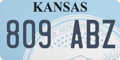 KS license plate 809ABZ