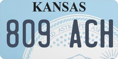 KS license plate 809ACH