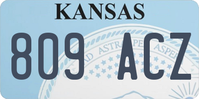 KS license plate 809ACZ