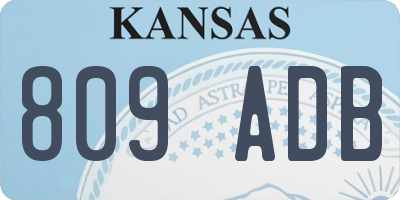 KS license plate 809ADB