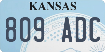 KS license plate 809ADC