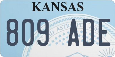 KS license plate 809ADE