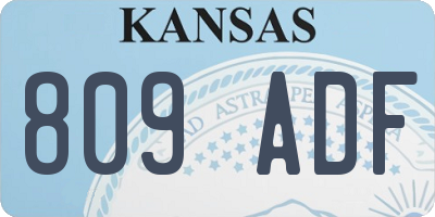 KS license plate 809ADF