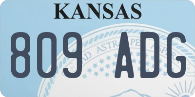KS license plate 809ADG