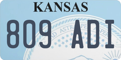 KS license plate 809ADI