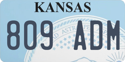 KS license plate 809ADM