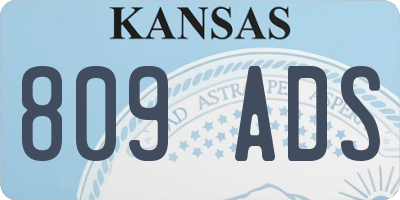 KS license plate 809ADS